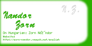 nandor zorn business card